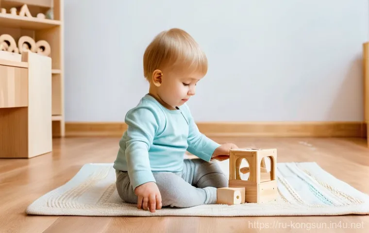 콩순이 굿즈 창업 사례 - **Prompt:** A heartwarming scene in a bright, modern children's playroom in Russia. A happy, fair-sk...