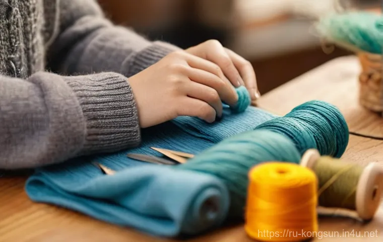 콩순이 캐릭터 인형 만들기 - **Prompt:** A cozy and warm close-up shot of an experienced female artisan's hands (in her late 30s)...