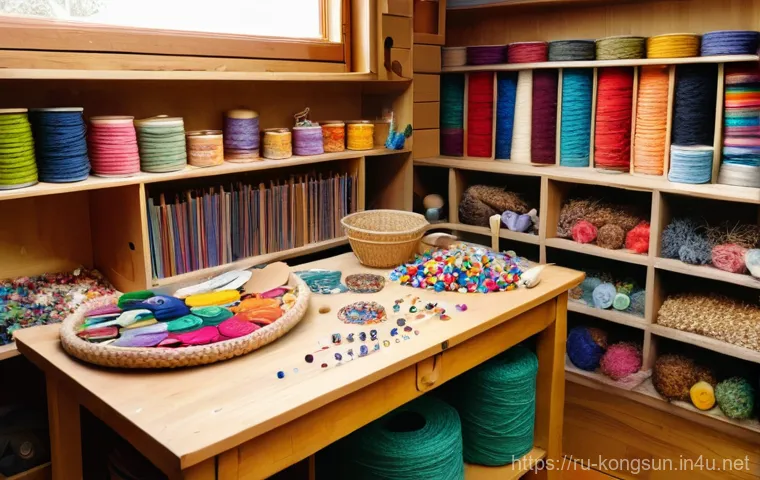 콩순이 캐릭터 인형 만들기 - **Prompt:** A heartwarming and brightly lit scene depicting a young child, approximately 6-7 years o...