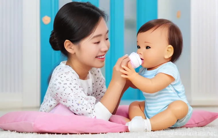 콩순이의 주요 상품군 - Prompt 1: Nurturing Play with an Interactive Baby Doll**