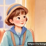 Home 22 콩순이 팬 아트 - A warm and nostalgic fan-art scene created with traditional techniques: a gentle cartoon character p...