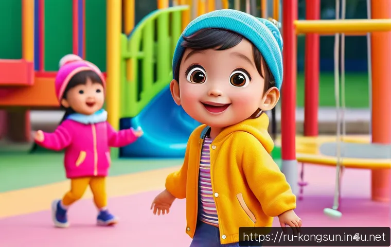콩순이의 대중적 인기 요인 - A bright and adorable cartoon character named Konsuni with large expressive eyes, vivid colors, and ...