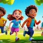 Home 20 콩순이 애니메이션 시즌별 인기 - A vibrant scene from a children’s animated series featuring colorful characters in a lively urban pa...